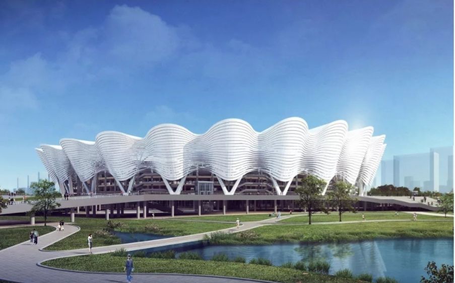 西安奥体中心二期效果图,西安奥体中轴陆港之翼