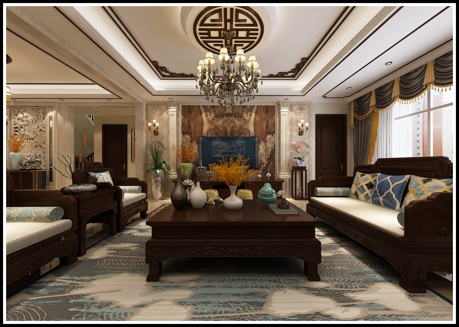 百合御都130平装修效果图,张店绿城140平米装修效果图