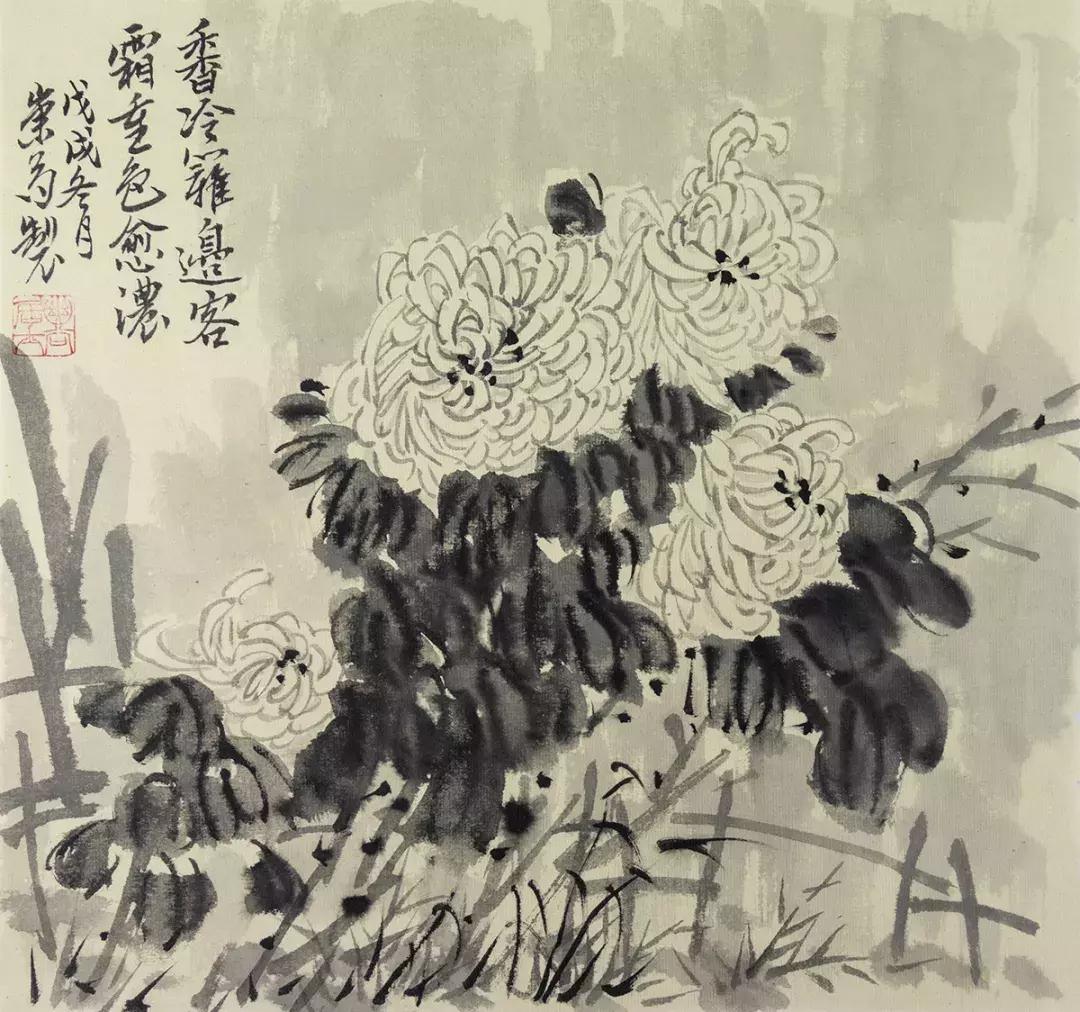梅兰竹菊国画中的山石画法,梅兰竹菊国画写意教学视频