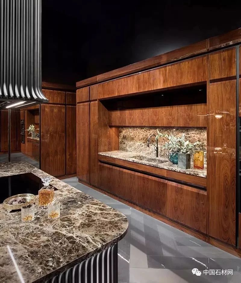 大理石设计厨房,厨房大理石极简风格