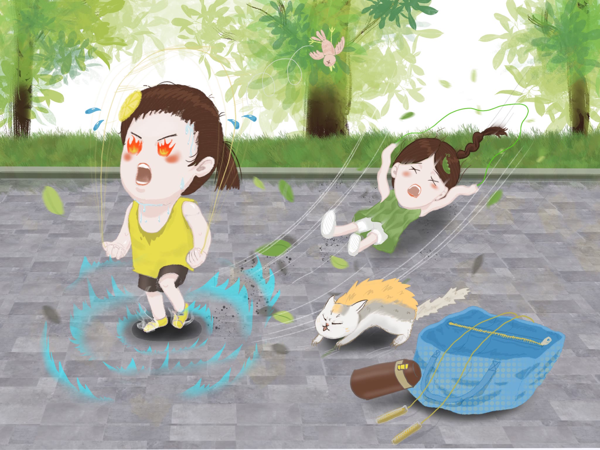 「亲子漫画」萌娃爱运动系列:神奇的跳绳