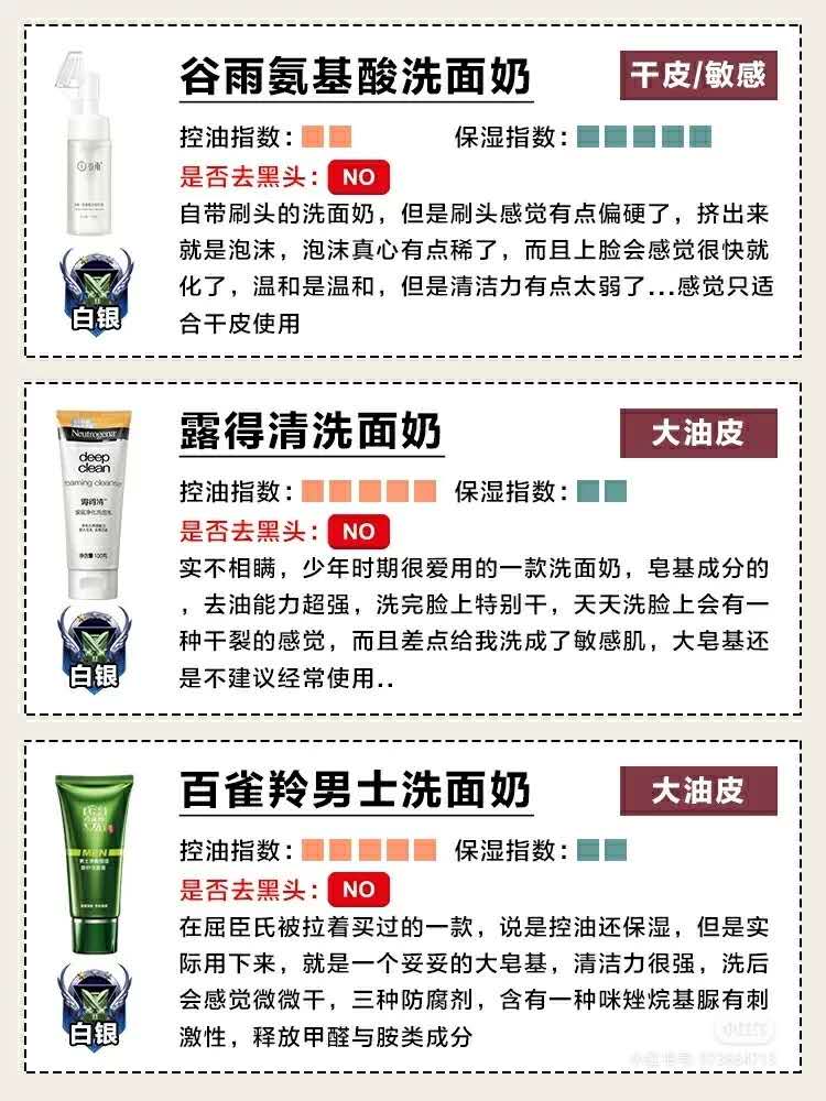 男士控油保湿洗面奶十大排行测评,左颜右色男士除螨洗面奶测评