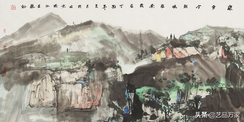 北方四尺竖幅的写意山水画作品,一幅优秀的山水画作品