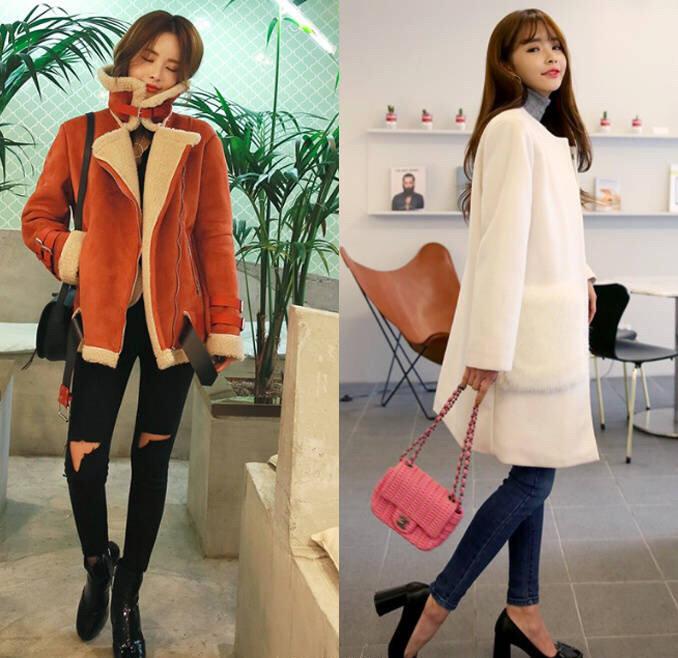 韩国深灰色大衣下面怎么搭,黑色韩国羊绒大衣搭配