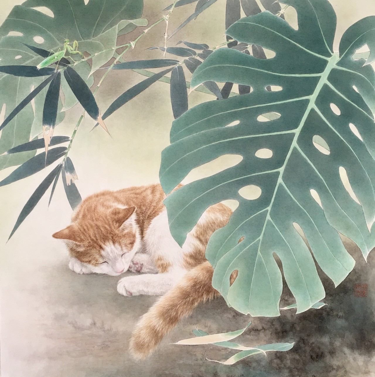 邢诚爱工笔猫画法,邢诚爱工笔画猫兔子高清大图