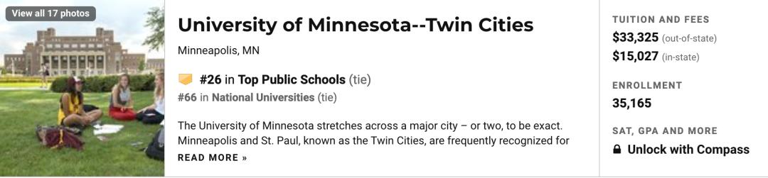 2021年美国康涅狄格大学排名,2023年usnews全美公立大学排名