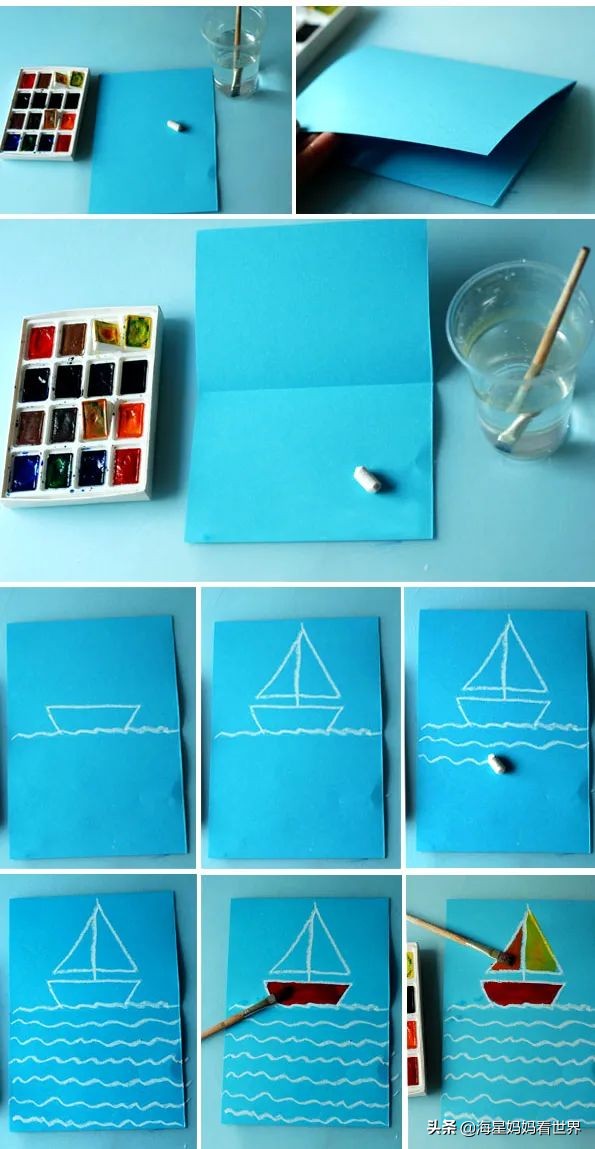 蜡笔油画棒画法,超简单的油画蜡笔素材教程