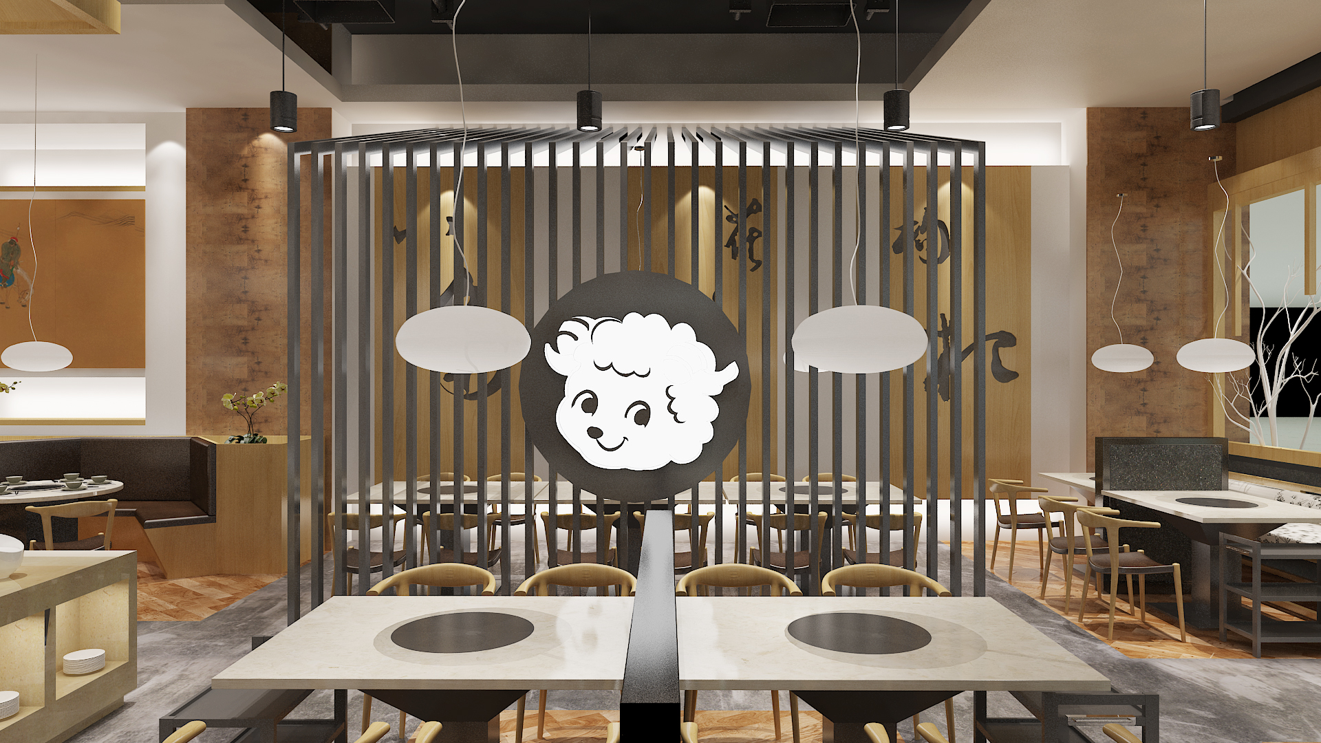 火锅店烧烤店设计分享,自助烤肉火锅店设计