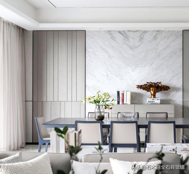 侘寂风石材背景墙,石材背景墙北欧风