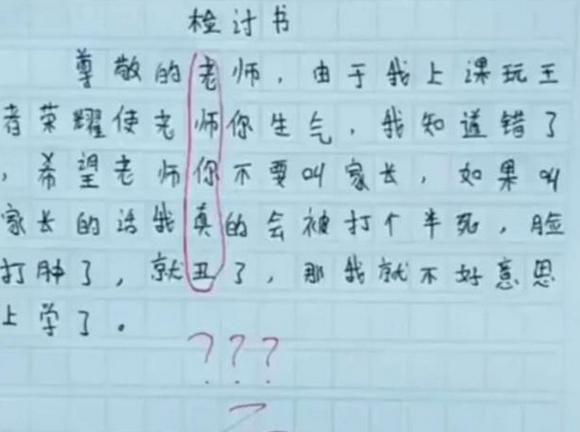小学生调皮检讨书,小学生爆笑检讨书