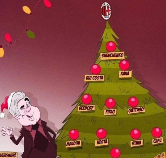 米兰圣诞树阵型,米兰圣诞树阵容四个十号中场