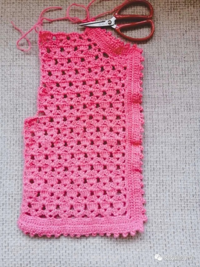 枫叶花宝宝开衫编织教程,3个水草花开衫领子怎么样钩