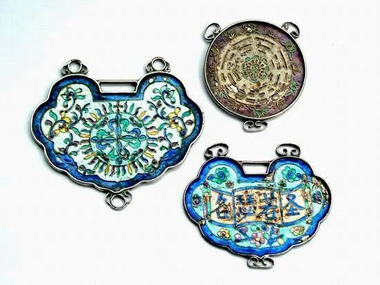 古法方形金锁,清代老银制长命锁