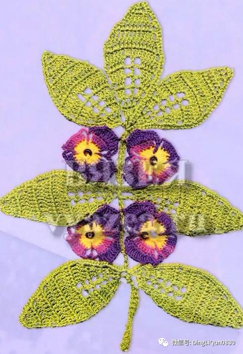 树叶钩针编织大全图解,树枝树叶的编织图解