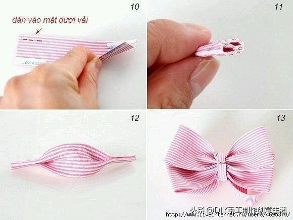 2.5厘米丝带古风蝴蝶结发饰教程,儿童古风丝带蝴蝶结发饰diy教程