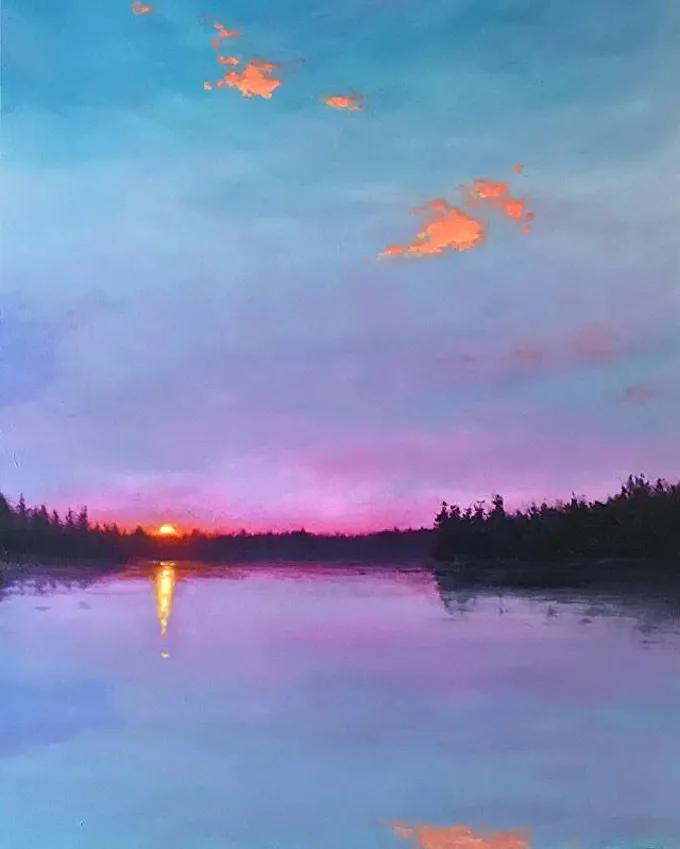 光感特别强的油画风景作品,厚重浓艳的油画风景很浪漫很美