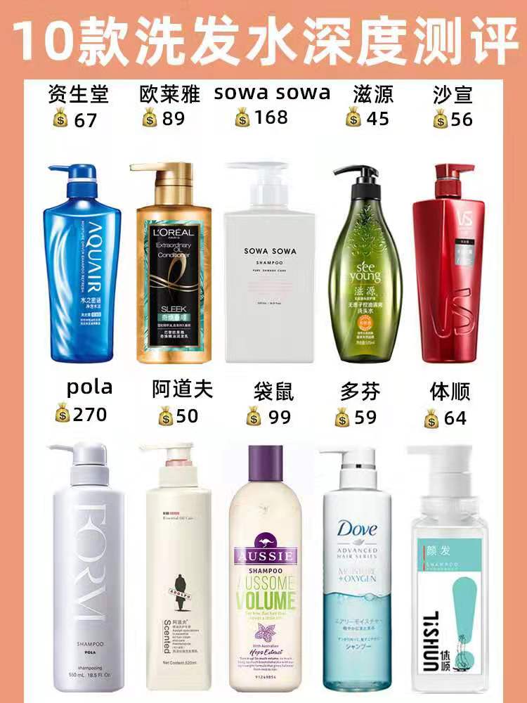 八款洗发水测试,公认最好的三款洗发水