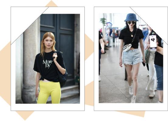 宽松t恤怎么塞衣角复古穿搭,韩版百搭t恤衣角打结神器收腰