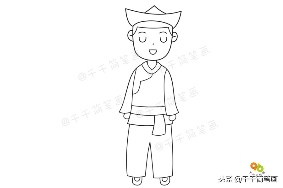 56个民族服装完整版简笔画教程,简笔画入门教学少数民族服饰人物