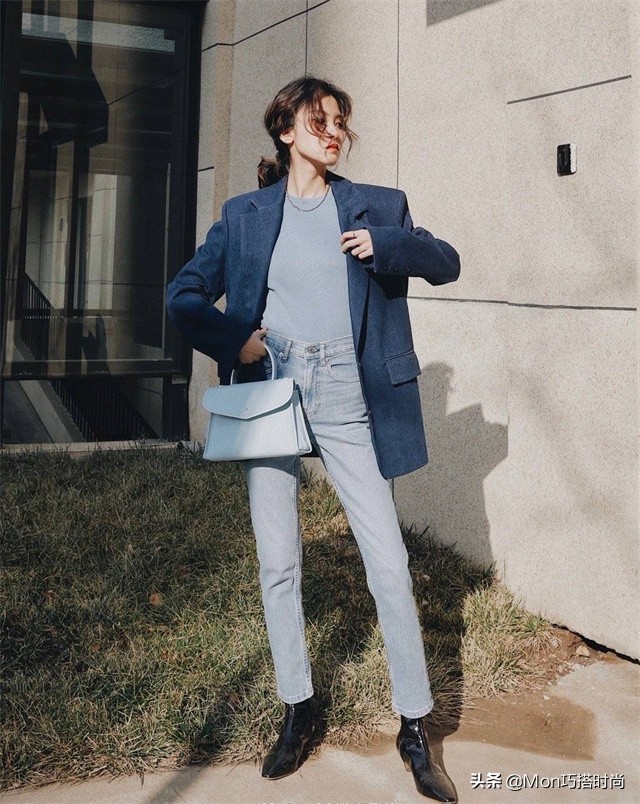 九分裤短靴利落显高又时髦,牛仔裤短靴入冬正流行好看又高级