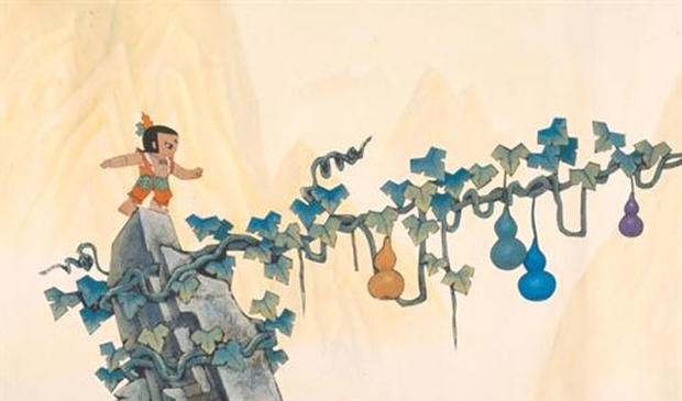 动画片葫芦兄弟剪纸,葫芦兄弟美术片