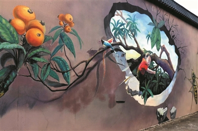 墙面创意3d绘画,动感3d瓷砖效果图