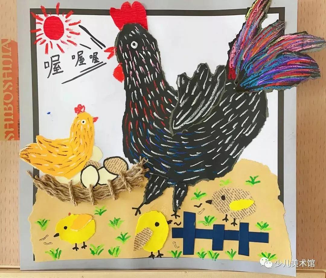 拼贴画创意作品手工小学,拼贴画创意美术教程