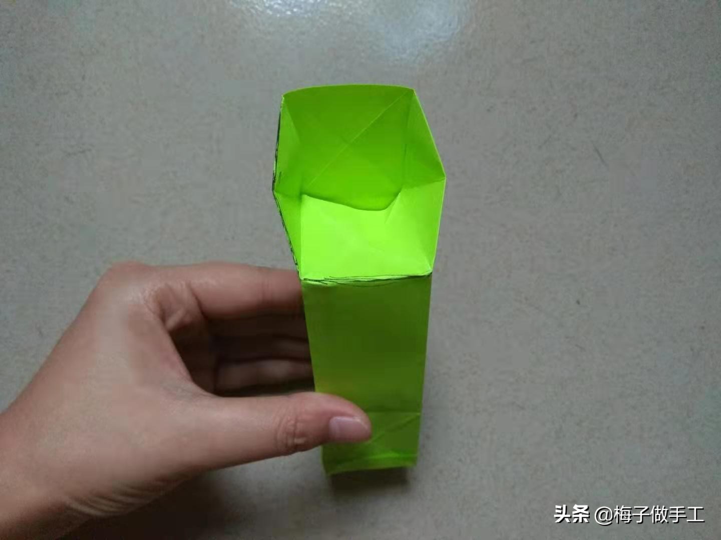 手工折纸简单好看的牛奶盒,简单折纸手工牛奶盒长方形纸