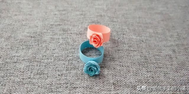 最简单的玫瑰花戒指折纸,用纸做玫瑰花戒指简单又漂亮