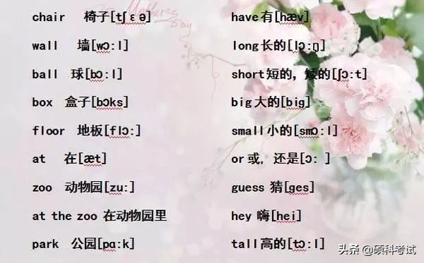 小学六年级单词音标复习,小学1-6年级必考词语