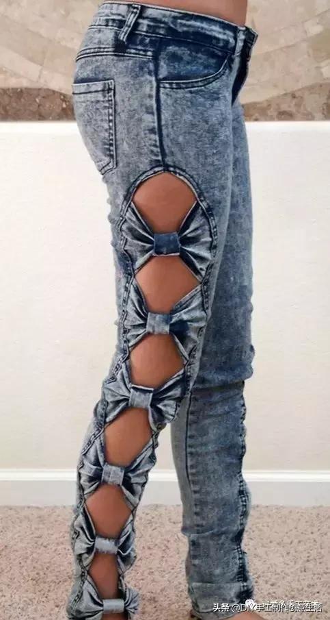 牛仔裤改造小点子,牛仔裤裤脚创意简单改造