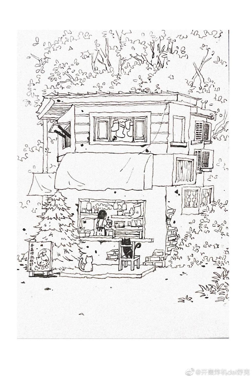 意境钢笔水彩画步骤,钢笔水彩画临摹简单入门