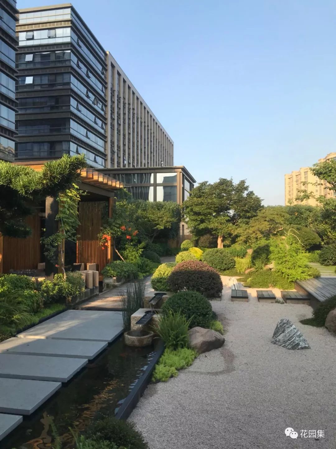 园林式办公区效果图,办公区花园景观设计