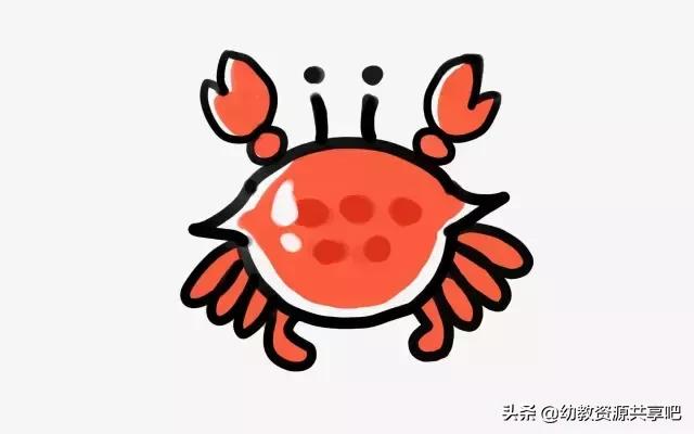 如何画螃蟹简笔画,儿童简笔画螃蟹简单又漂亮