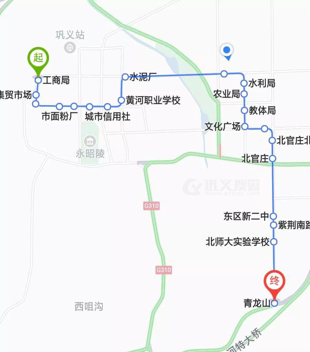 巩义公交线路实时显示,巩义市19路公交线路