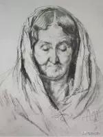 门采尔自画素描高清大图,素描大师门采尔著名作品