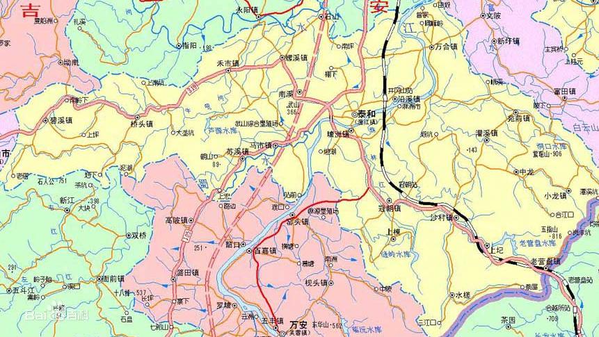 江西省吉安市有几个县,吉安井冈山地图全图