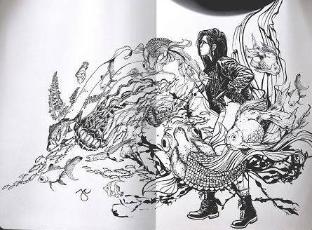 针管笔画向日葵,针管笔画100幅欣赏