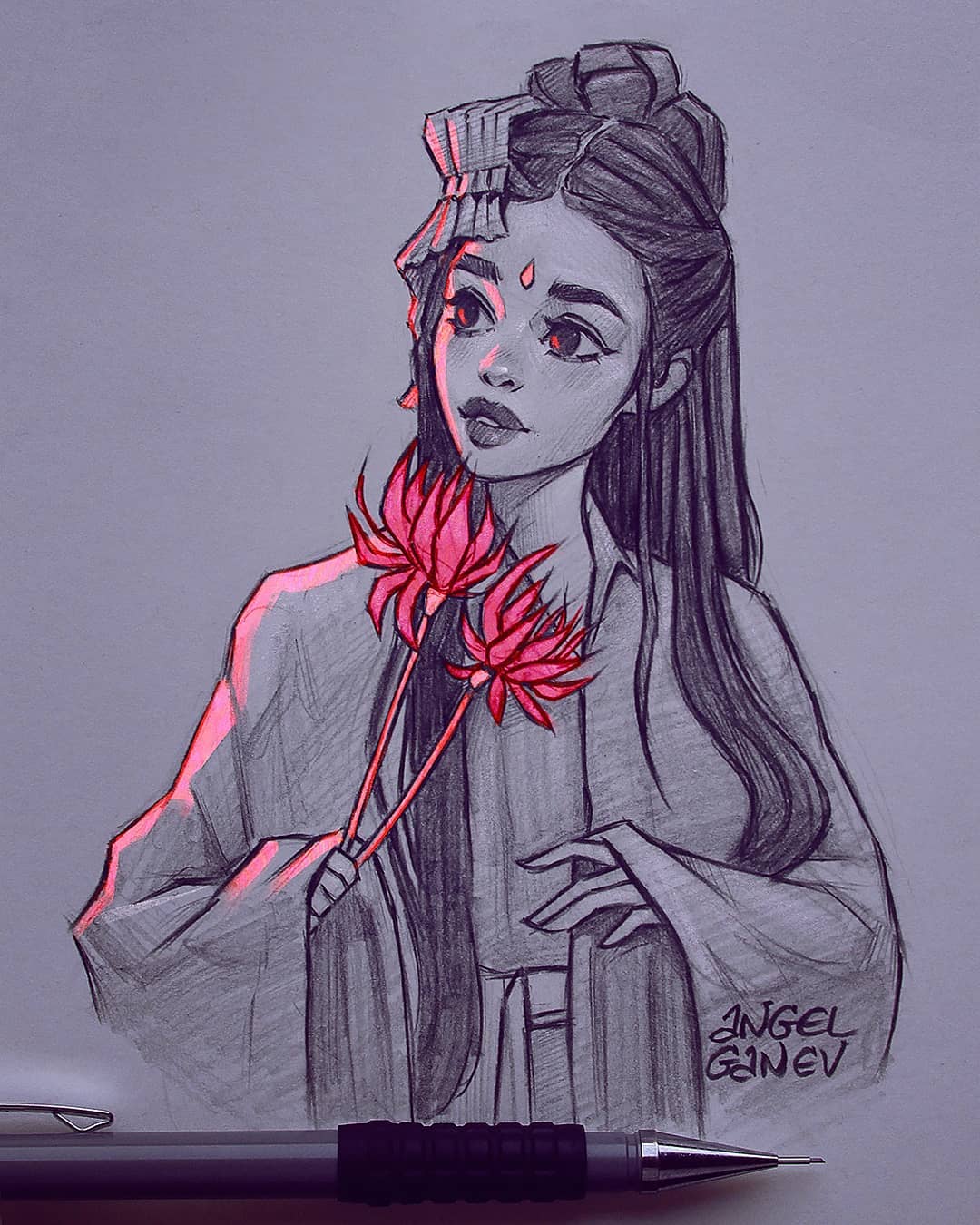 自动铅笔画人物,自动铅笔手绘人物