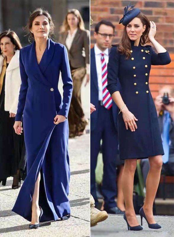 藏蓝色搭什么有高级感,大衣穿搭女秋冬长款藏蓝色大衣