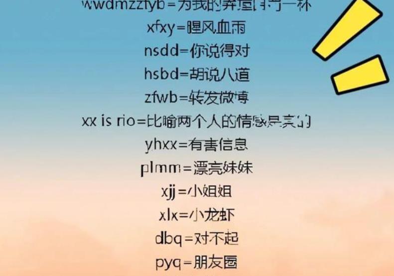 小学生聊天记录缩写字母,小学生聊天记录简写