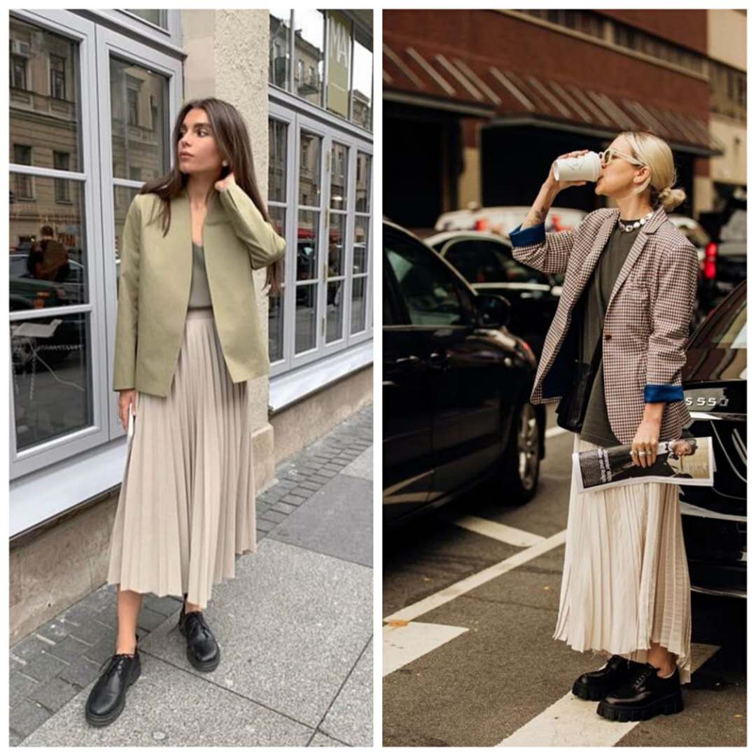 小肚子大适合穿百褶裙还是一步裙,百褶裙显小腹