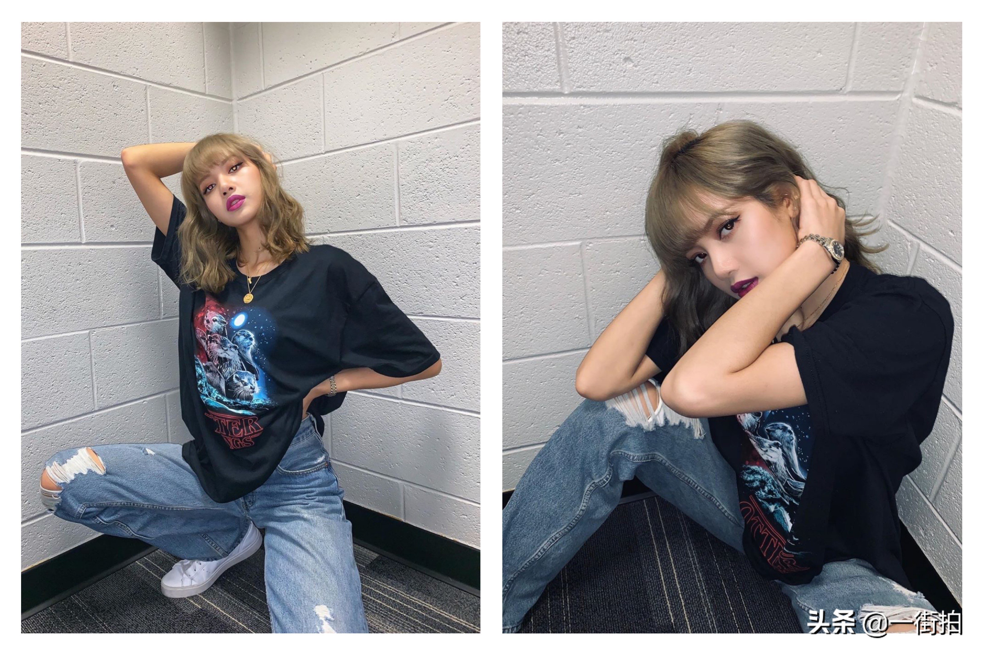 lisa同款拼接牛仔裤怎么搭配,教你如何选牛仔裤女式裤子