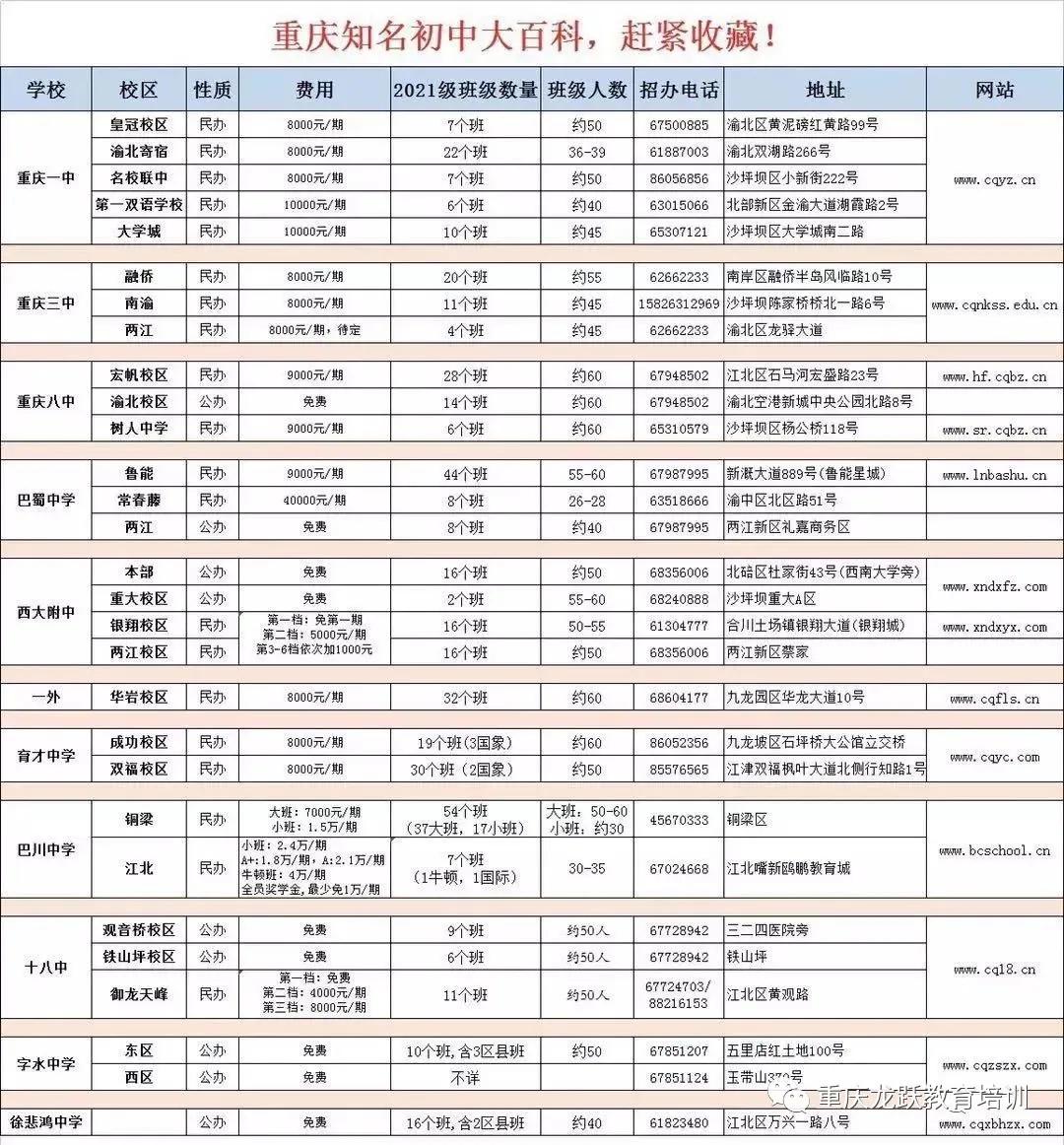 重庆名校联合中学招生计划,重庆招生计划2020年各大院校