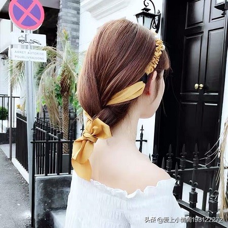高马尾发带戴法不会掉,发带马尾戴法酷