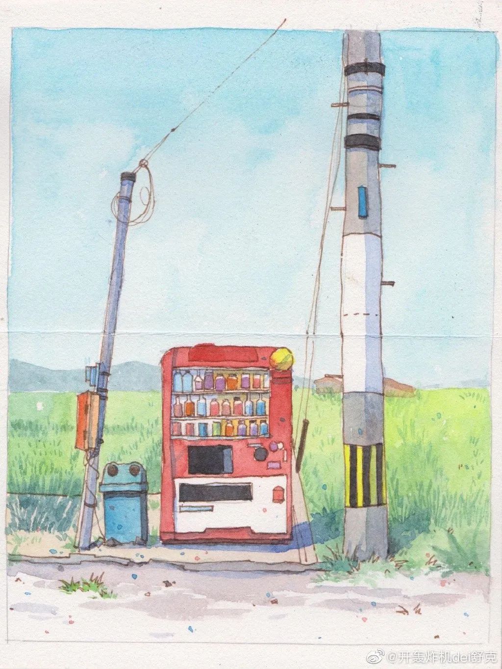 意境钢笔水彩画步骤,钢笔水彩画临摹简单入门