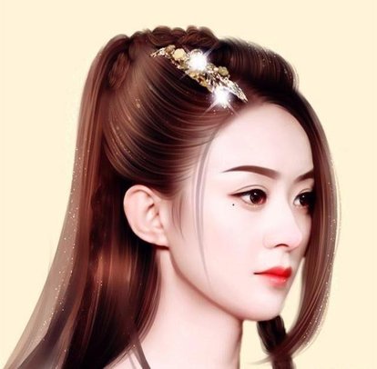 张智尧古装画像手绘,古装女明星图片手绘