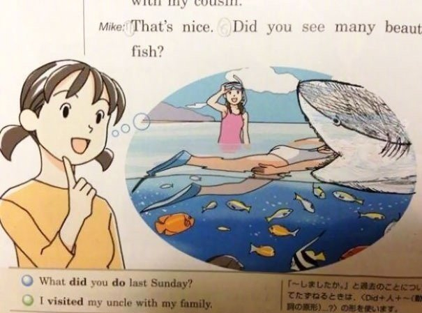 英语书上的涂鸦,课本涂鸦搞笑英语书