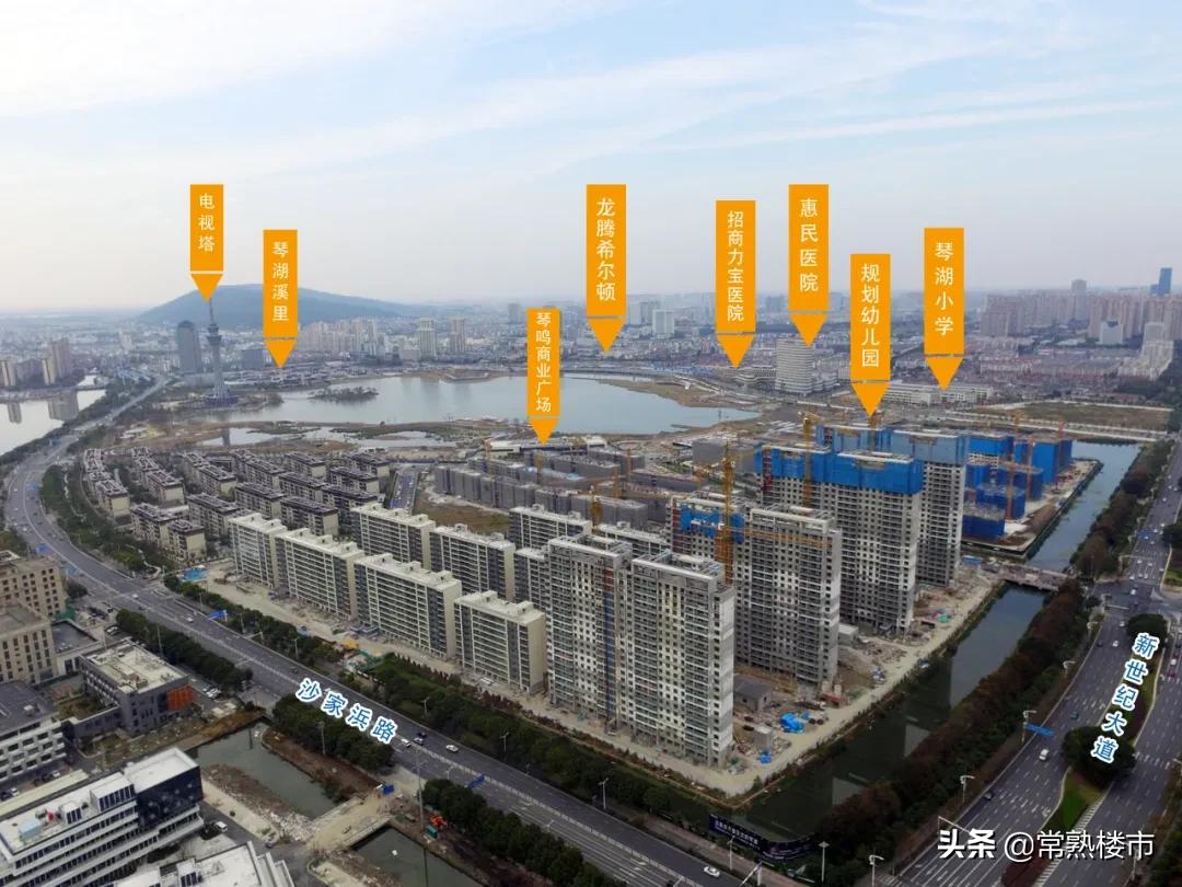 琴湖公园航拍,现场实景俯瞰图