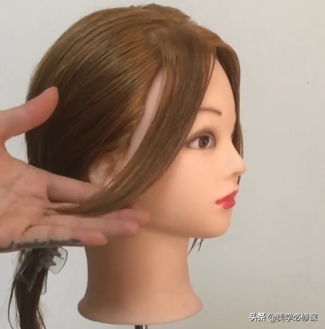 中长八字刘海发型适合什么脸型,教修剪刘海修饰脸型视频